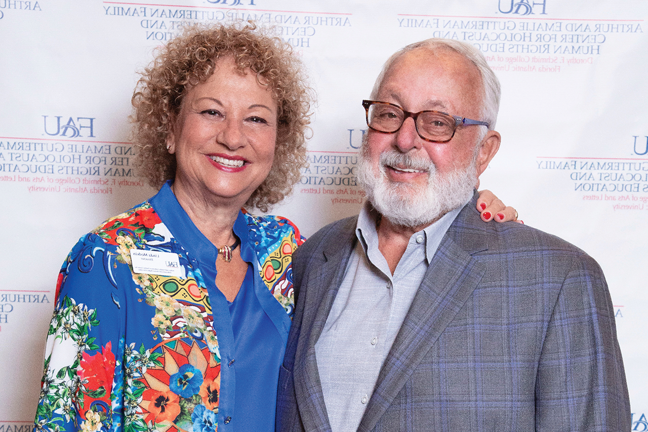 Arthur Gutterman and Linda Medvin, Director of the Arthur and Emalie Gutterman Family Center for Holocaust and Human Rights Education (CHHRE)